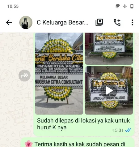 Pengiriman Papan Bunga Duka Karang Mulya